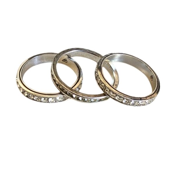 Set of Three Crystal Brighton Stacking Rings - Picture 4 of 9